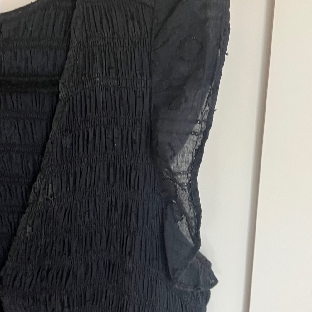 🕶️Anthropologie Black Peregrine Mini Dress Lined Pockets XL - Picture 7 of 8